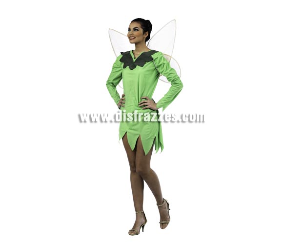 Disfraz de Ninfa del Bosque Deluxe para mujer. Alta calidad, hecho en España. Disponible en varias tallas. Incluye vestido y alas.