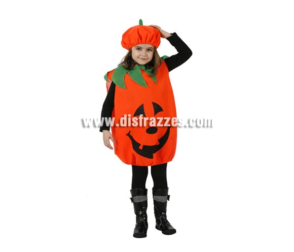 Disfraz de Calabaza para niños. Talla de 3 a 4 años. Incluye camisón y gorro. Éste disfraz sirve tanto para niñas como para niños.