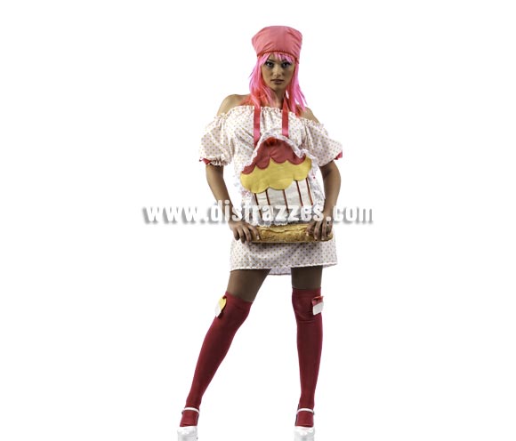 Disfraz de Panadera Dulce Deluxe para mujer. Alta calidad, hecho en España. Disponible en varias tallas. Incluye vestido, pañuelo y delantal.