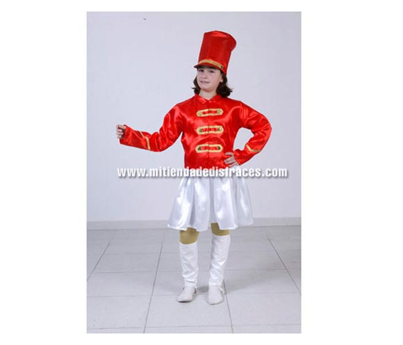 Disfraz de Majorette niña talla de 4 a 6 años. Incluye sombrero, chaqueta y falda.