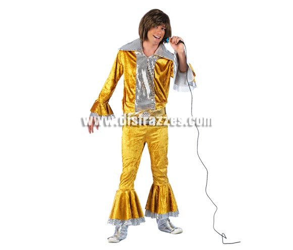 Disfraz de Musical Sam Deluxe para hombre. Alta calidad, hecho en España. Disponible en varias tallas. Incluye camisa y pantalón. Peluca y micrófono NO incluido, podrás encontrar pelucas en nuestra sección de Complementos.