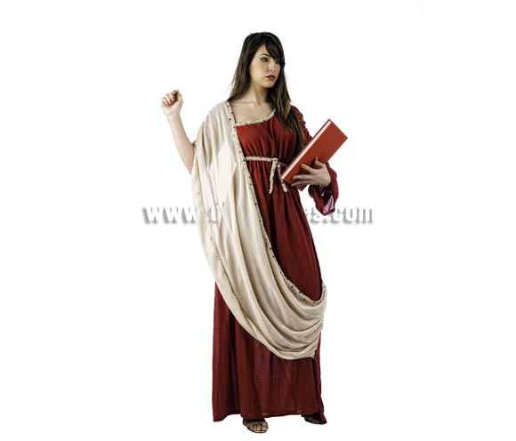 Disfraz de Hipatia de Alejandria Deluxe para mujer. Alta calidad, hecho en España. Disponible en varias tallas. Incluye vestido. Libro NO incluido.