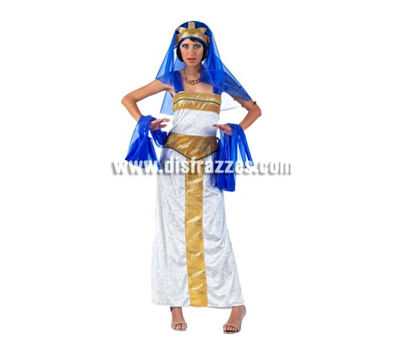 Disfraz de Reina de Egipto Deluxe para mujer. Alta calidad, hecho en España. Disponible en varias tallas. Incluye vestido y velo.