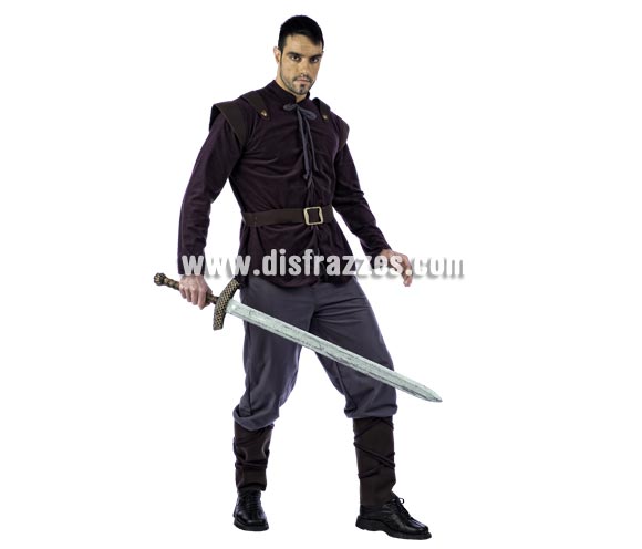 Disfraz de Medieval Aventurero Deluxe para hombre. Alta calidad, hecho en España. Disponible en varias tallas. Incluye camisa con cinturón y pantalón con polainas. Espada NO incluida, podrás encontrar en nuestra sección de Complementos.