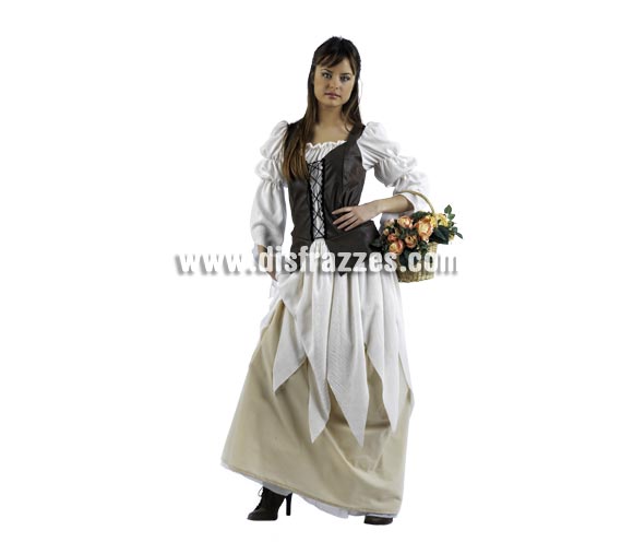 Disfraz Tabernera Medieval Eugenia Deluxe para mujer. Alta calidad, hecho en España. Disponible en varias tallas. Incluye vestido. Cesta NO inlcuida.