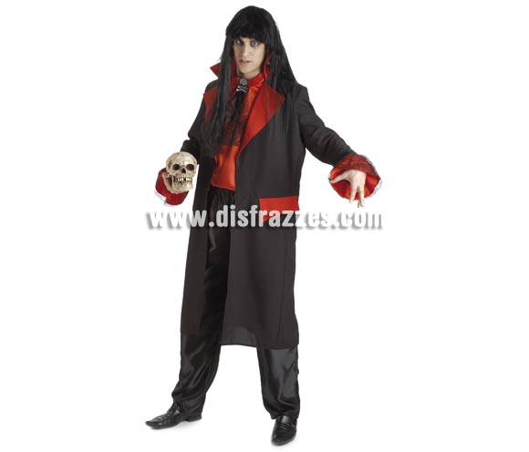 Disfraz de Gótico para hombre. Talla única de hombre. Incluye pantalón, camisa y chaqueta. Calavera NO incluida, podrás verla en la sección de COmplementos. La pareja de éste disfraz es la ref. 91503-45.