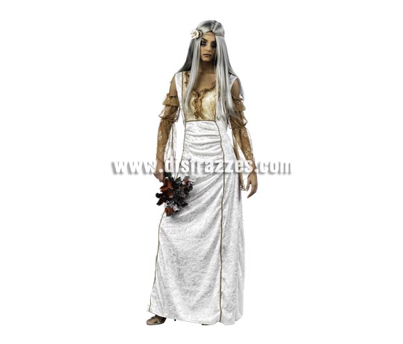 Disfraz de Neogótica Novia de Drácula Deluxe para mujer. Alta calidad, hecho en España. Disponible en varias tallas. Incluye vestido y cinta de la cabeza. Peluca y ramo NO incluidos, podrás encontrar en nuestra sección de Complementos.