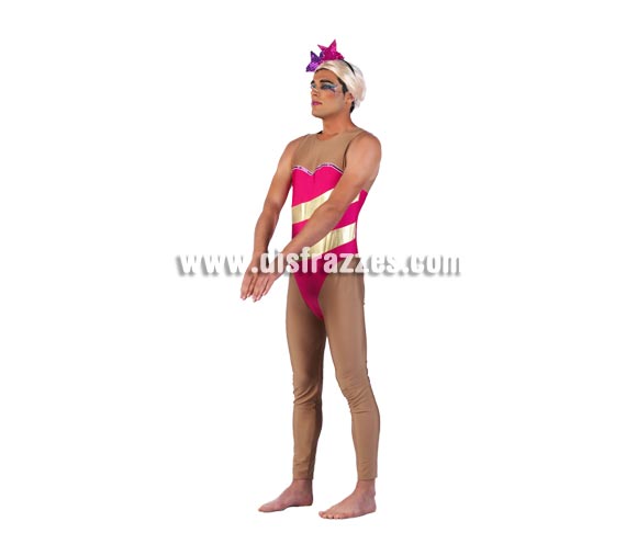 Disfraz de Olímpico Rosa Deluxe para hombre. Alta calidad, hecho en España. Disponible en varias tallas. Incluye bañador, diadema y peluca.
