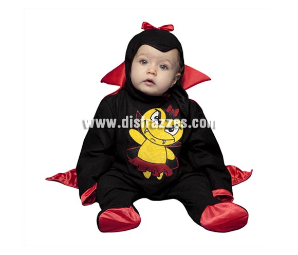 Disfraz de Vampiresa o Vampira bebé de 6 a 12 meses para Halloween.