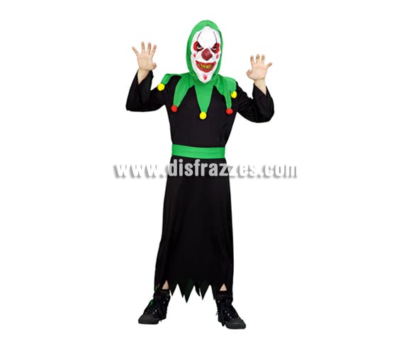 Disfraz de Payaso Diabólico para niños de 7 a 9 años para Halloween.