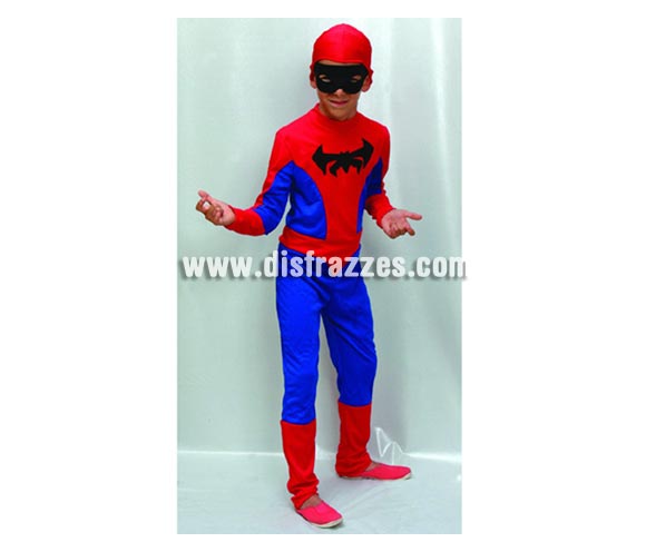 Disfraz de Hombre Araña para niños de 10-12 años. Incluye traje, capucha y mascara. Con éste disfraz los niños podrán jugar a ser Spiderman, todo un ídolo.