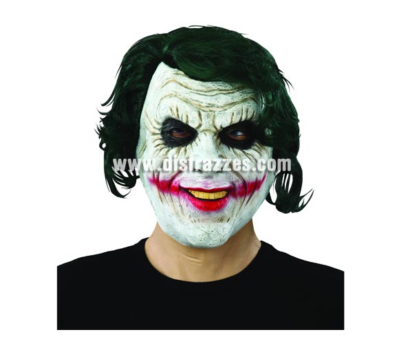 Máscara de Jocker latex con pelo para Halloween.