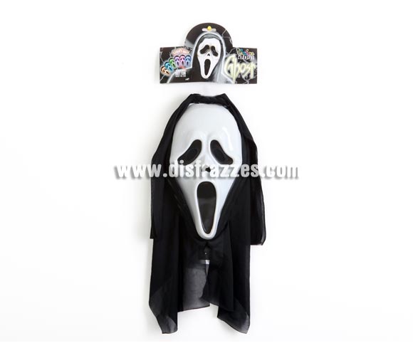 Máscara de Scream con capucha para Halloween.