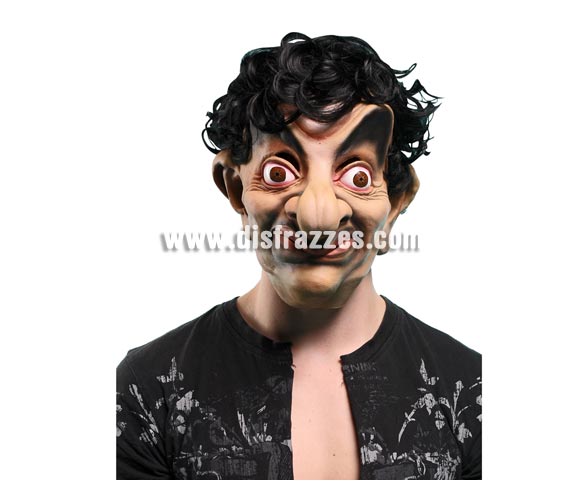 Máscara de Mr. Bean loco con pelo para Halloween.