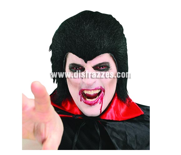 Peluca de Drácula negra para Halloween.