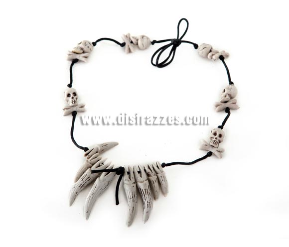 Collar o Colgante de Calaveras y Huesos. Perfecto para Halloween o para tu disfraz de Troglodita o Cavernícola.