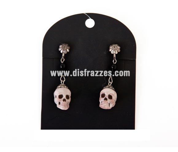 Pendientes de Calaveras para disfraz de Pirata o para Halloween.