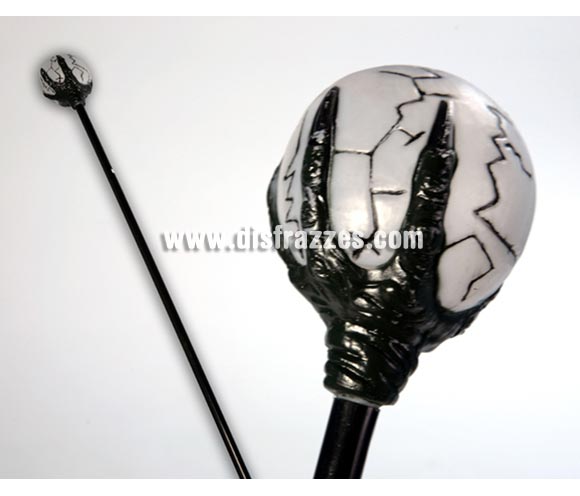 Vara o Bastón del Diablo con bola de Cristal (de plástico) 120cm.