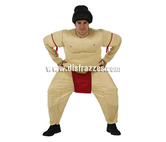 Disfraz de Luchador de Sumo para hombre. Talla Standar M-L = 52/54. Incluye mono. Peluca NO incluida, podrás encontrar en nuestra sección de Complementos.