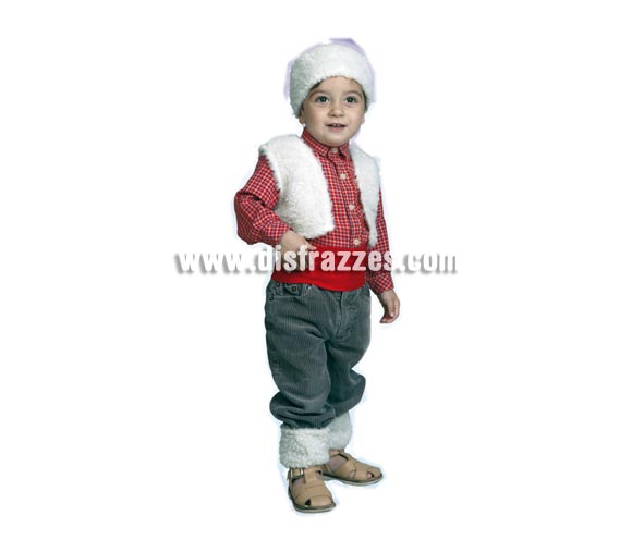 Disfraz de Pastor para niño de 1-2 años. Incluye chaleco, gorro, cinturoón y calentadores.