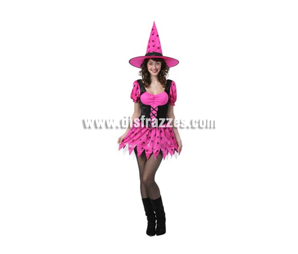 Disfraz barato de Bruja Sexy para mujer. Talla standar = 38/42. Incluye vestido y sombrero.