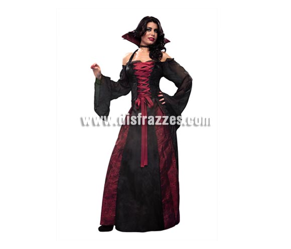 Disfraz de Vampiresa elegante para mujer. Talla Standar = 38/42. Incluye vestido y collarín.