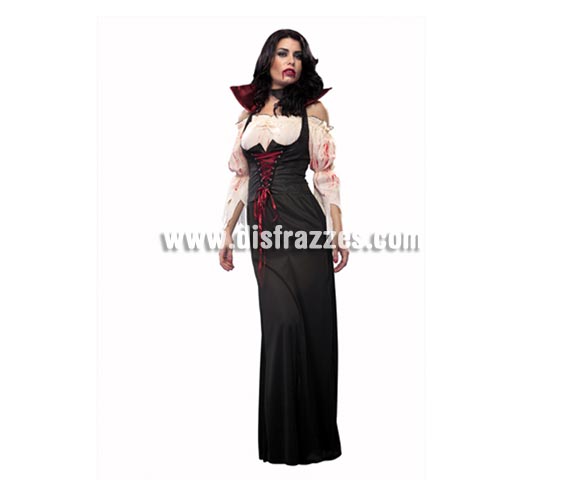 Disfraz de Condesa Sanguinaria para mujer. Talla Standar = 38/42. Incluye camisa, chaleco, falda y gargantilla.