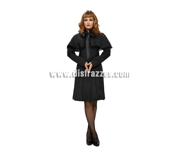 Disfraz de Joven Viuda para mujer. Talla Standar = 38/42. Incluye vestido y capelina.