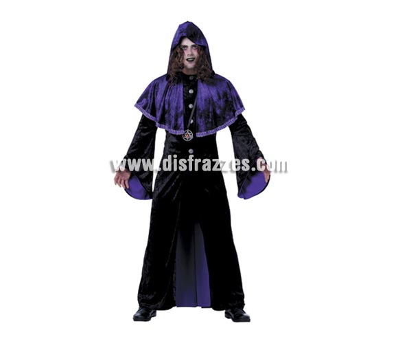 Disfraz de Vampiro Púrpura para hombre. Talla Standar M-L 52/54. Incluye traje. Disfraz de Drácula perfecto para Halloween.