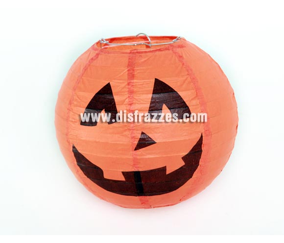 Farolillo Calabaza de papel decoración de Halloween. 20 x 20 cm.