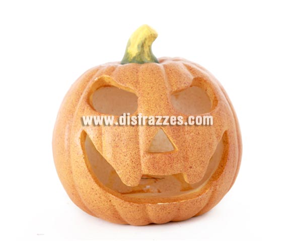 Calabaza pequeña para decoración de Halloween, 14x15.5x15.5 cm.