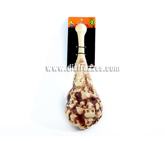 Mazo de plástico con esqueletos para Halloween o como complemento de tu disfraz de Troglodita o Cavernícola.