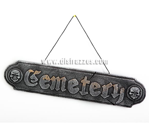 Letrero decorativo CEMENTERIO para Halloween, 24.25x5.25
