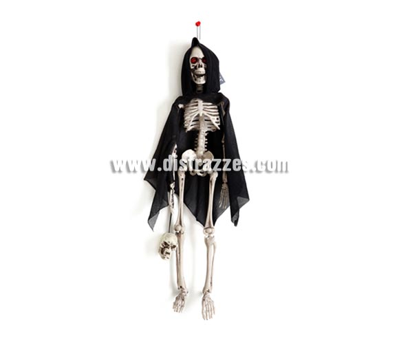 Calavera colgante con luz para decoración de Halloween, 50x11x6cm.