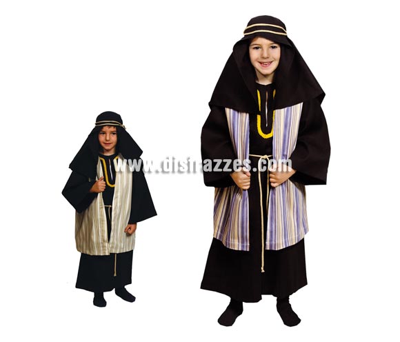 Disfraz de San José para niño. Talla de 5 a 6 años. Incluye pañuelo, túnica, abrigo y 2 cordones. Dos modelos surtidos, precio por unidad, se venden por separado.