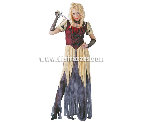 Disfraz de Blancanieves Maldita para mujer. Talla única hasta la 42/44. Incluye vestido y mangas. Disfraz de Princesa de la Noche para chicas.