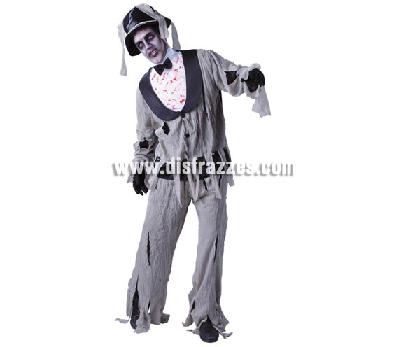 Disfraz de Novio Cadáver para hombre. Talla Standar 52/54. Incluye gorro, camisa, chaqueta y pantalón.