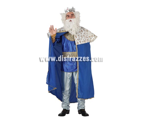 Disfraz de Rey Mago azul para hombre. Talla standar 52/54. Corona NO incluido, podrás verla en la sección de Complementos.