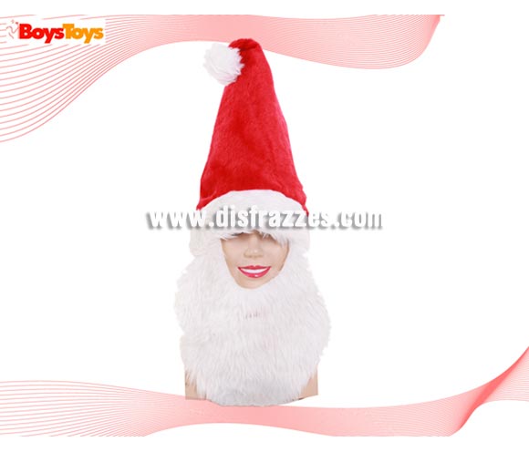 Sombrero Santa Claus con barba incluida. Talla Universal.