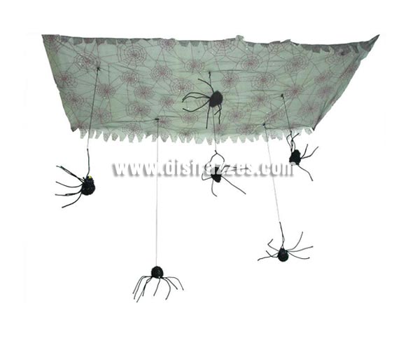 Colgante Arañas 110x60cm. para decorar en Halloween.