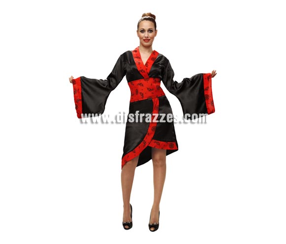 Disfraz de Japonesa o Gheisa para mujer. Talla standar M-L = 38/42. Incluye vestido y cinturón.