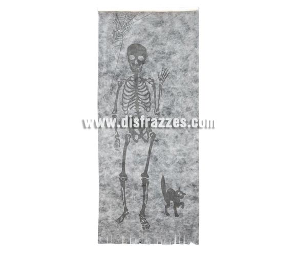 Cubrepuertas Esqueleto de 60x150cm. para decorar las puertas en Halloween.