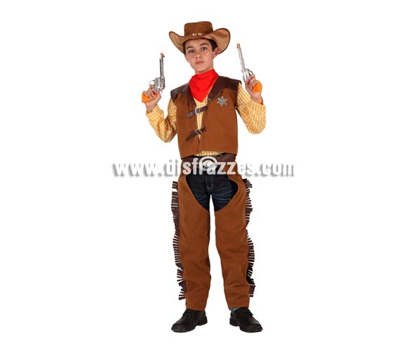 Disfraz de Vaquero o Pistolero para niños de 5 a 6 años. Pistolas NO incluidas, podrás verlas en la sección de Complementos.