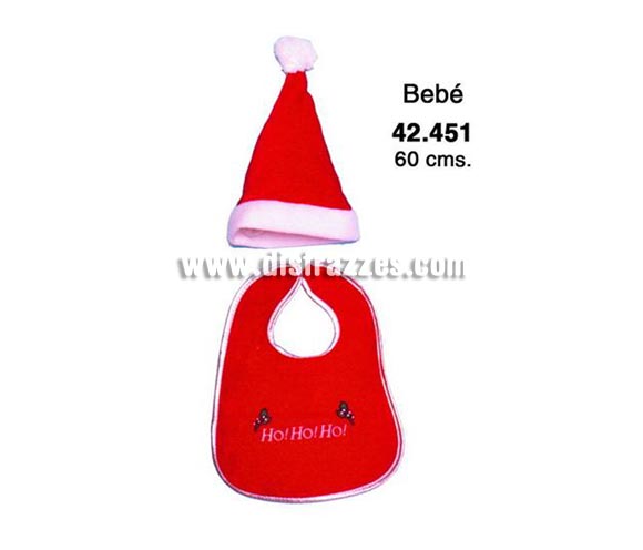 Babero de Papa Noel con gorro para bebés. Con éste babero nuestros bebés seguro que se lo comen todo y ellos, estarán para comérselos!