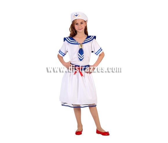 Disfraz de Marinera para niñas de 7 a 9 años. Incluye vestido y gorro.