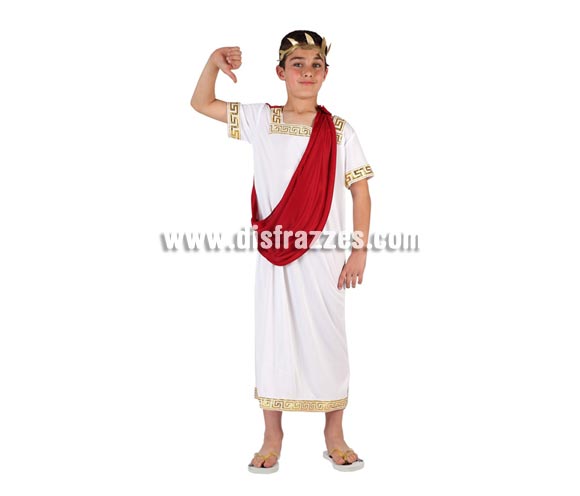 Disfraz de Romano para niños de 3 a 4 años. Incluye túnica, manto y corona.