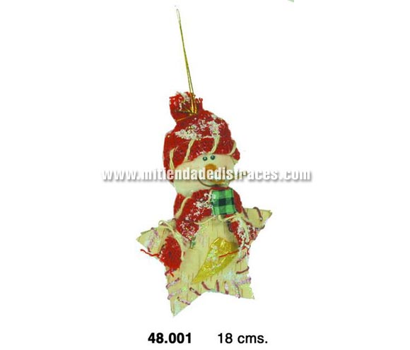 Hombre de Nieve de 18 cms. Ideal para decorar la casa o el árbol en Navidad.