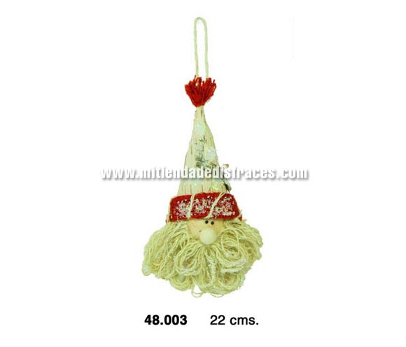 Cabeza de Papa Noel de 22 cms. Ideal para decorar la casa en Navidad o para el árbol de Navidad.