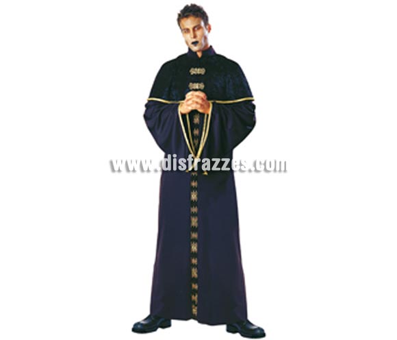 Disfraz de Sacerdote Gótico o Disfraz de Ministro de la Muerte adulto para Halloween. Talla estándar 52/54. Incluye traje de terciopelo con cierres y acabados metálicos. 
¡¡Compra tu disfraz para Halloween en nuestra tienda de disfraces, será divertido!!
