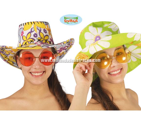 Gafas Hippie grandes. 3 colores surtidos. Talla universal.